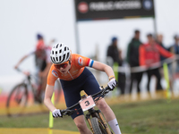 Puck Pieterse of Nederland participates in the UCI Mountain Bike World Championships Women in Pal Arinsal, Andorra, on September 1, 2024. (