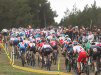 Cyclists participate in the UCI Mountain Bike World Championships Women in Pal Arinsal, Andorra, on September 1, 2024. (