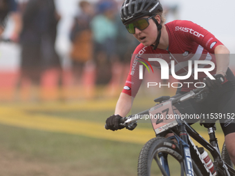 Caroline Boh?A of Denmark participates in the UCI Mountain Bike World Championships Women in Pal Arinsal, Andorra, on September 1, 2024. (