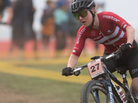 Caroline Boh?A of Denmark participates in the UCI Mountain Bike World Championships Women in Pal Arinsal, Andorra, on September 1, 2024. (