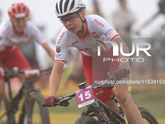 Matylda Szczecinska of Poland competes in the UCI Mountain Bike World Championships Women Under 23 in Pal Arinsal, Andorra, on September 1,...