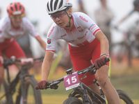 Matylda Szczecinska of Poland competes in the UCI Mountain Bike World Championships Women Under 23 in Pal Arinsal, Andorra, on September 1,...