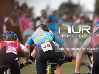 Jazilla Mwamikazi of Rwanda competes in the UCI Mountain Bike World Championships Women Under 23 in Pal Arinsal, Andorra, on September 1, 20...