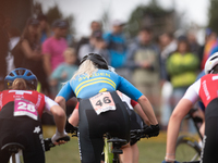 Jazilla Mwamikazi of Rwanda competes in the UCI Mountain Bike World Championships Women Under 23 in Pal Arinsal, Andorra, on September 1, 20...