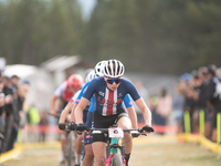 Haley Batten of the USA participates in the UCI Mountain Bike World Championships Women in Pal Arinsal, Andorra, on September 1, 2024. (