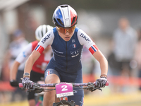 Olivia Onesti of France competes in the UCI Mountain Bike World Championships Women Under 23 in Pal Arinsal, Andorra, on September 1, 2024....