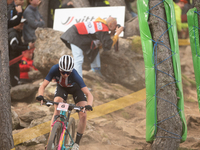 Haley Batten of the USA participates in the UCI Mountain Bike World Championships Women in Pal Arinsal, Andorra, on September 1, 2024. (