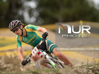 Candice Lill of South Africa participates in the UCI Mountain Bike World Championships Women in Pal Arinsal, Andorra, on September 1, 2024....