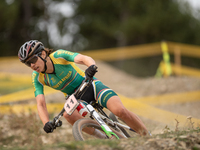 Candice Lill of South Africa participates in the UCI Mountain Bike World Championships Women in Pal Arinsal, Andorra, on September 1, 2024....