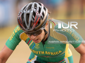 Candice Lill of South Africa participates in the UCI Mountain Bike World Championships Women in Pal Arinsal, Andorra, on September 1, 2024....