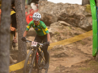 Hercilia Ferreira of Brazil participates in the UCI Mountain Bike World Championships Women in Pal Arinsal, Andorra, on September 1, 2024. (