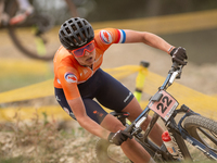 Anne Terpstra of the Netherlands participates in the UCI Mountain Bike World Championships Women in Pal Arinsal, Andorra, on September 1, 20...