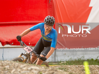 Jenny Rissveds of Sweden competes in the UCI Mountain Bike World Championships Women in Pal Arinsal, Andorra, on September 1, 2024. (