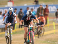 Haley Batten of the USA participates in the UCI Mountain Bike World Championships Women in Pal Arinsal, Andorra, on September 1, 2024. (