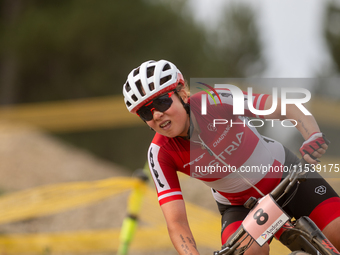 Mona Mitterwallner of Austria participates in the UCI Mountain Bike World Championships Women in Pal Arinsal, Andorra, on September 1, 2024....