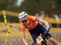 Puck Pieterse of Nederland participates in the UCI Mountain Bike World Championships Women in Pal Arinsal, Andorra, on September 1, 2024. (