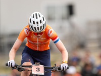 Puck Pieterse of Nederland participates in the UCI Mountain Bike World Championships Women in Pal Arinsal, Andorra, on September 1, 2024. (