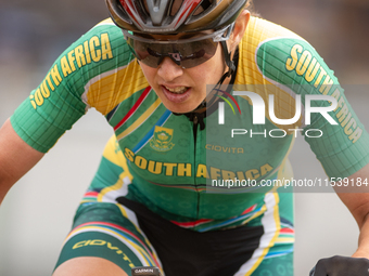 Candice Lill of South Africa participates in the UCI Mountain Bike World Championships Women in Pal Arinsal, Andorra, on September 1, 2024....