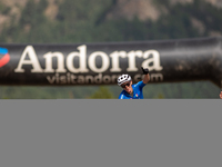 Martina Berta of Italy crosses the finish line in the UCI Mountain Bike World Championships Women in Pal Arinsal, Andorra, on September 1, 2...