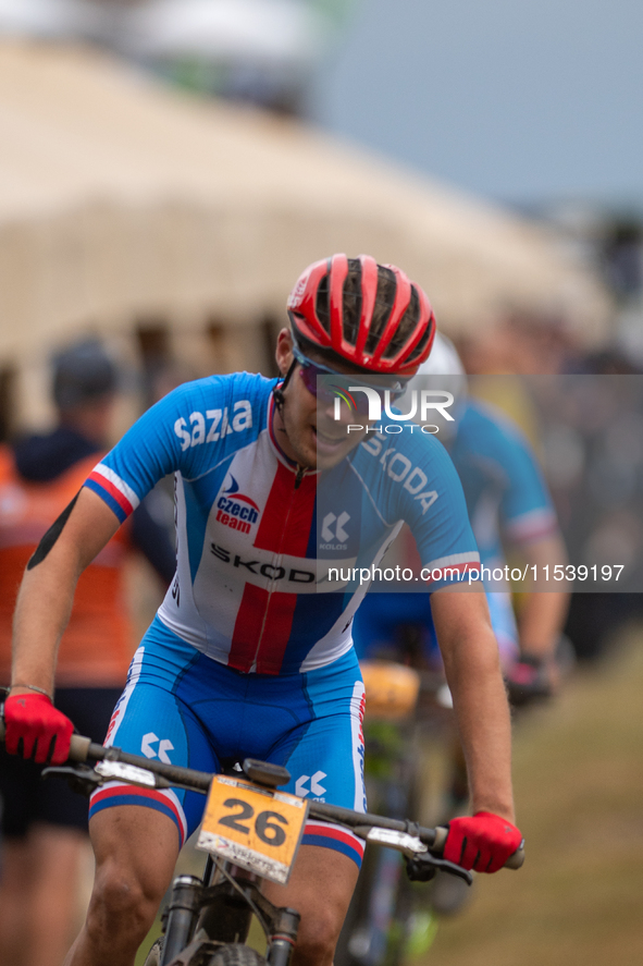 Jan Zatloukal of the Czech Republic competes in the UCI Mountain Bike World Championships Men Under 23 Race in Pal Arinsal, Andorra, on Sept...