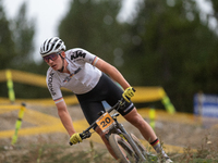 Paul Schehl of Germany competes in the UCI Mountain Bike World Championships Men Under 23 Race in Pal Arinsal, Andorra, on September 1, 2024...