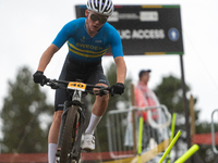 Leo Lounela of Sweden competes in the UCI Mountain Bike World Championships Men Under 23 Race in Pal Arinsal, Andorra, on September 1, 2024....