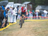 Dario Lillo of Switzerland competes in the UCI Mountain Bike World Championships Men Under 23 Race in Pal Arinsal, Andorra, on September 1,...