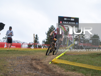 Dario Lillo of Switzerland competes in the UCI Mountain Bike World Championships Men Under 23 Race in Pal Arinsal, Andorra, on September 1,...