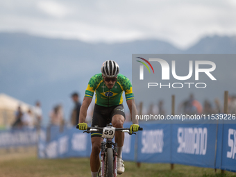 Gustavo Xavier of Brazil participates in the UCI Mountain Bike World Championships Men in Pal Arinsal, Andorra, on September 1, 2024. (