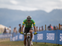 Gustavo Xavier of Brazil participates in the UCI Mountain Bike World Championships Men in Pal Arinsal, Andorra, on September 1, 2024. (