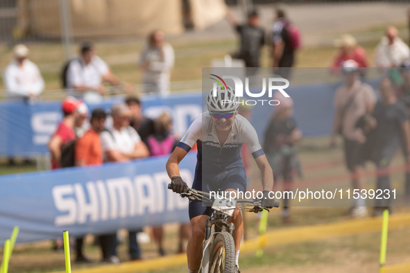 Agustin Duran of Argentina participates in the UCI Mountain Bike World Championships Men in Pal Arinsal, Andorra, on September 1, 2024. 