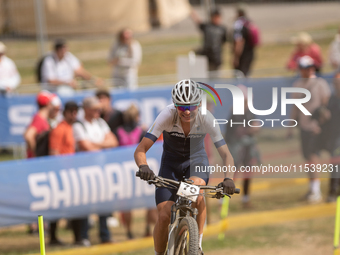 Agustin Duran of Argentina participates in the UCI Mountain Bike World Championships Men in Pal Arinsal, Andorra, on September 1, 2024. (