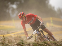 Knut Rohme of Norway participates in the UCI Mountain Bike World Championships Men in Pal Arinsal, Andorra, on September 1, 2024. (