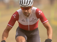 Martins Blums of Latvia participates in the UCI Mountain Bike World Championships Men in Pal Arinsal, Andorra, on September 1, 2024. (