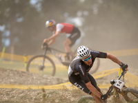 Samuel Gaze of New Zealand participates in the UCI Mountain Bike World Championships Men in Pal Arinsal, Andorra, on September 1, 2024. (