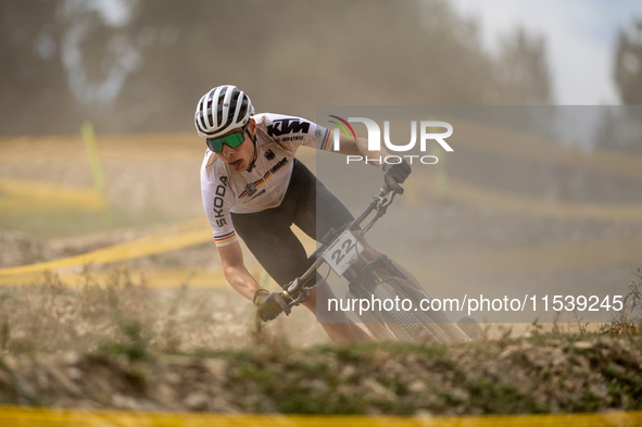 David List of Germany participates in the UCI Mountain Bike World Championships Men in Pal Arinsal, Andorra, on September 1, 2024. 