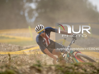 Christopher Blevins of the USA participates in the UCI Mountain Bike World Championships Men in Pal Arinsal, Andorra, on September 1, 2024....