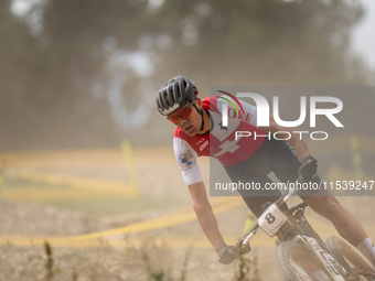 Filippo Colombo of Switzerland participates in the UCI Mountain Bike World Championships Men in Pal Arinsal, Andorra, on September 1, 2024....