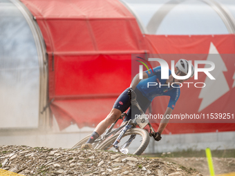 Luca Braidot of Italy participates in the UCI Mountain Bike World Championships Men in Pal Arinsal, Andorra, on September 1, 2024. (