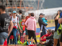 Fans attend the UCI Mountain Bike World Championships Men Under 23 Race in Pal Arinsal, Andorra, on September 1, 2024. (