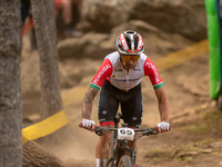 Ricardo Marinheiro of Portugal participates in the UCI Mountain Bike World Championships Men in Pal Arinsal, Andorra, on September 1, 2024....