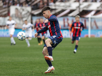 Matias Reali of San Lorenzo plays during the match between Platense and San Lorenzo as part of Liga Profesional 2024 at Estadio Ciudad de Vi...