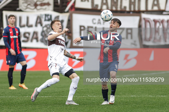 Matias Reali of San Lorenzo plays during the match between Platense and San Lorenzo as part of Liga Profesional 2024 at Estadio ''Ciudad de...