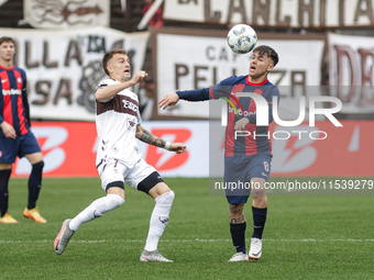 Matias Reali of San Lorenzo plays during the match between Platense and San Lorenzo as part of Liga Profesional 2024 at Estadio ''Ciudad de...