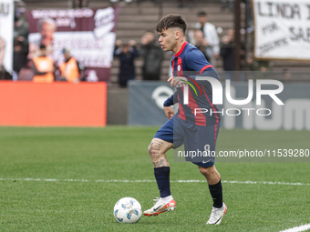 Matias Reali of San Lorenzo plays during the match between Platense and San Lorenzo as part of Liga Profesional 2024 at Estadio ''Ciudad de...