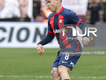 Matias Reali of San Lorenzo plays during the match between Platense and San Lorenzo as part of Liga Profesional 2024 at Estadio ''Ciudad de...