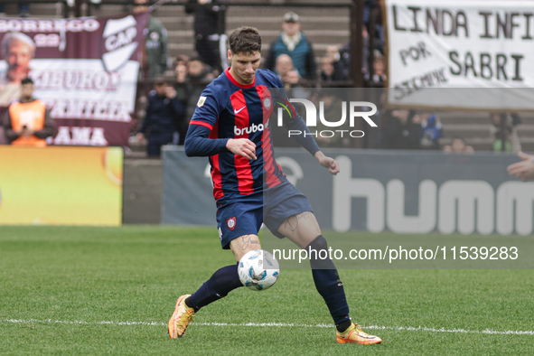 Gaston Campi of San Lorenzo is in action during the match between Platense and San Lorenzo as part of Liga Profesional 2024 at Estadio ''Ciu...