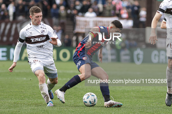 Alexis Cuello of San Lorenzo plays during the match between Platense and San Lorenzo as part of Liga Profesional 2024 at Estadio ''Ciudad de...