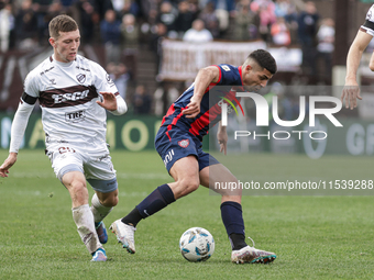 Alexis Cuello of San Lorenzo plays during the match between Platense and San Lorenzo as part of Liga Profesional 2024 at Estadio ''Ciudad de...