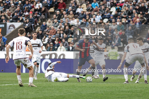 Alexis Cuello of San Lorenzo plays during the match between Platense and San Lorenzo as part of Liga Profesional 2024 at Estadio ''Ciudad de...